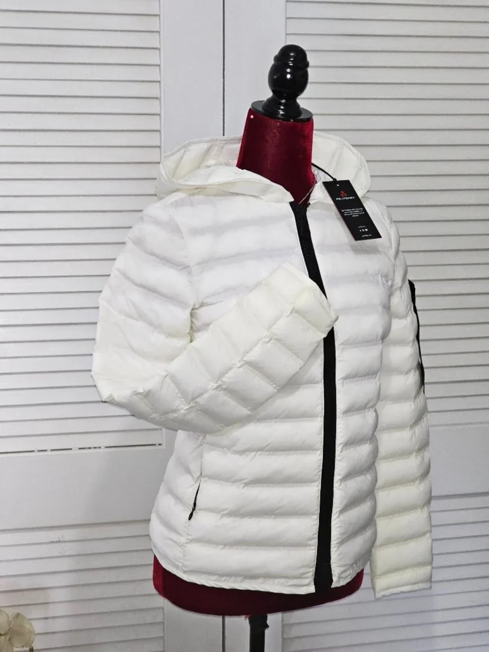 NWT Peuterey Women's Bianco Polyester Quilted Down Jacket Size 40 S 1937 - Picture 3 of 16
